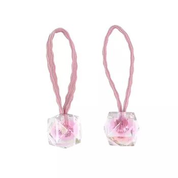 Резинка для волос "квадратики розовые", стекло Tais