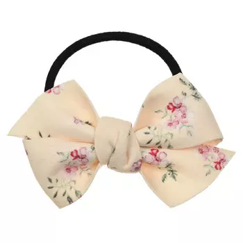Резинка для волос с бантиком в цветочек, бежевая Tais