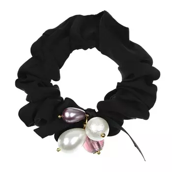 Резинка для волос с бусинами, черная Tais