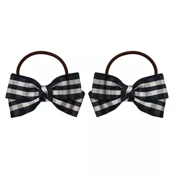 Резинка для волос с синим бантиком в клетку, 2 шт Tais детская