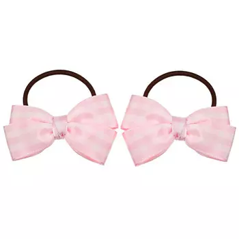 Резинка для волос со светло-розовым бантиком в клетку, 2 шт Tais