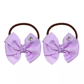 Резинка с фиолетовым бантиком и камнем, 2 шт Tais