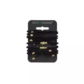 Резинки для волос в наборе, черный 6 шт EVITA PERONI