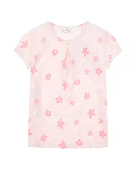 Розовая футболка с цветочным принтом Sanetta fiftyseven