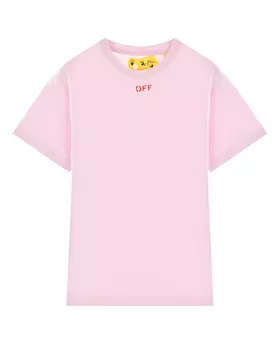Розовая футболка с логотипом Off-White детская
