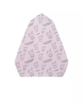 Розовая косынка со сплошным принтом "зайчики" Chobi