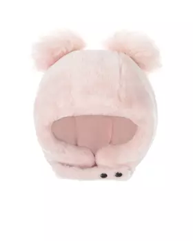 Розовая шапка из овчины с помпонами Plooml детская