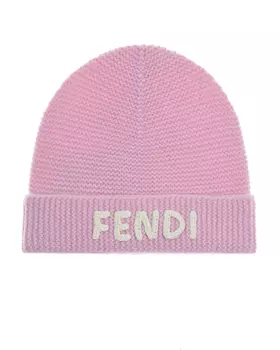 Розовая шапка из шерсти и кашемира Fendi детская