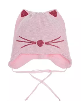 Розовая шапка из шерсти Il Trenino детская