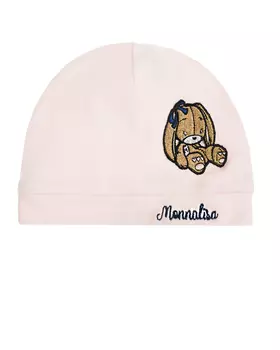 Розовая шапка с аппликацией "заяц" Monnalisa детская