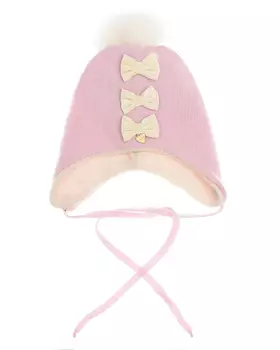 Розовая шапка с бантиками Il Trenino детская