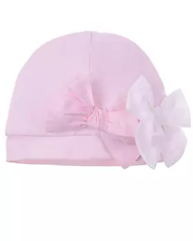 Розовая шапка с бантиками Monnalisa детская