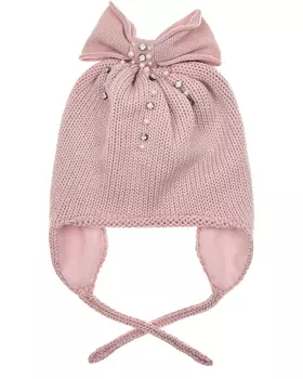 Розовая шапка с бантом Catya детская
