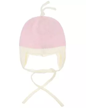Розовая шапка с белым кантом Tomax детская