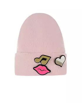 Розовая шапка с брошками Regina детская