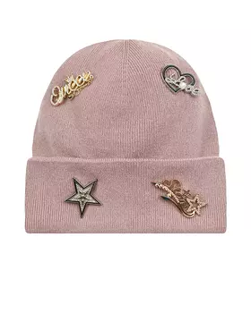 Розовая шапка с декором из страз Regina детская