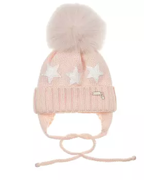 Розовая шапка с декором "звезды" Il Trenino детская