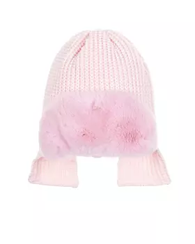 Розовая шапка с меховым козырьком Joli Bebe детская
