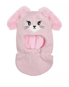 Розовая шапка с меховыми ушками Chobi детская