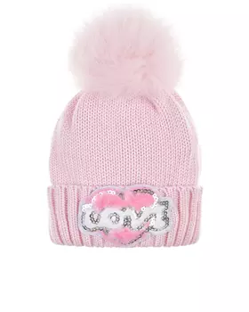 Розовая шапка с надписью "Love" Regina детская