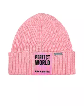 Розовая шапка с патчем "Perfect world" Il Trenino