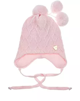 Розовая шапка с помпонами Il Trenino детская