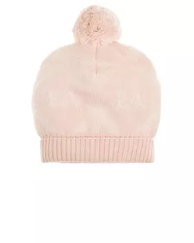 Розовая шапка с помпоном Emporio Armani детская