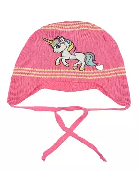 Розовая шапка с принтом "единорог" Il Trenino