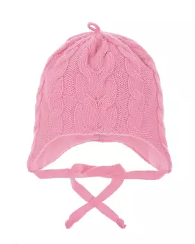 Розовая шапка с завязками Chobi детская