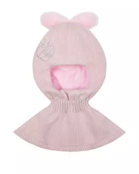 Розовая шапка-шлем с ушками Chobi детская