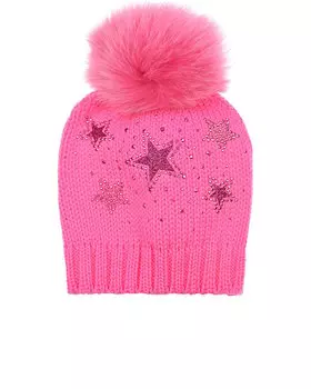 Розовая шапка со стразами Catya детская