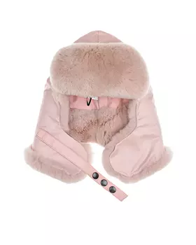 Розовая шапка-ушанка Ploomlé детская