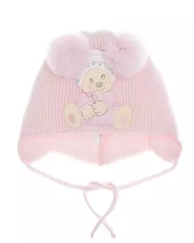Розовая шерстяная шапка с утеплителем Joli Bebe детская