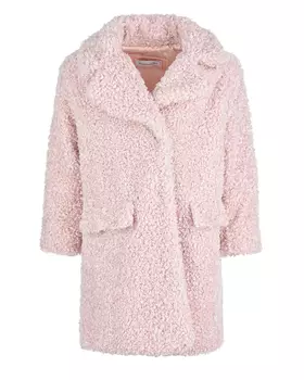 Розовая шуба с английским воротником Monnalisa детская