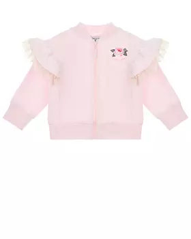 Розовая спортивная куртка с рюшами Monnalisa детская