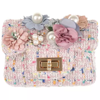 Розовая сумка с цветами, 10x12x5 см Rena Chris детская