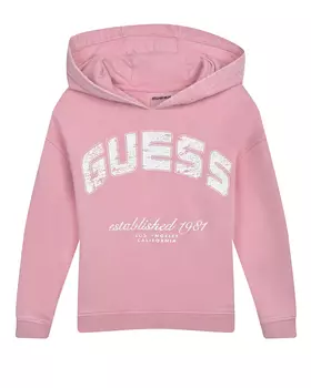 Розовая толстовка-худи с капюшоном Guess детская