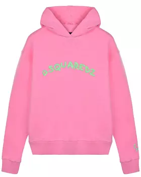 Розовая толстовка-худи с лого Dsquared2