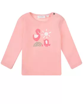 Розовая толстовка с принтом "лебедь" Sanetta Kidswear