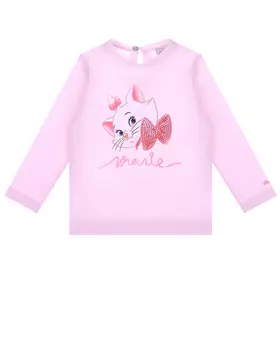 Розовая толстовка с принтом "котенок" Monnalisa детская