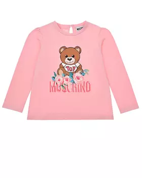 Розовая толстовка с принтом "медвежонок" Moschino детская