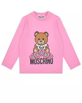 Розовая толстовка с принтом "медвежонок" Moschino детская