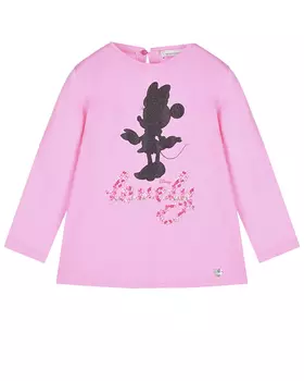 Розовая туника с принтом "Минни Маус" Monnalisa детская