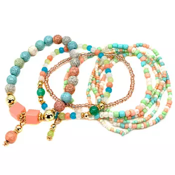 Розово-бирюзовый браслет с декором Tais детское