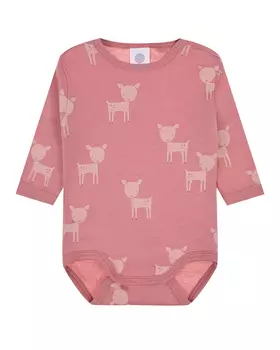 Розовое боди с принтом "олени" Sanetta детское