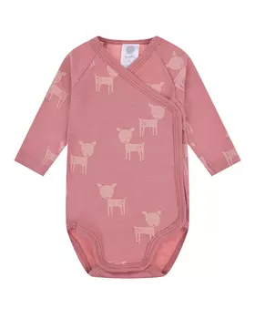 Розовое боди с принтом "олени" Sanetta детское