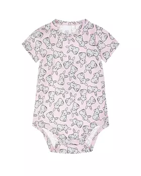 Розовое боди с принтом зайцы Dan Maralex