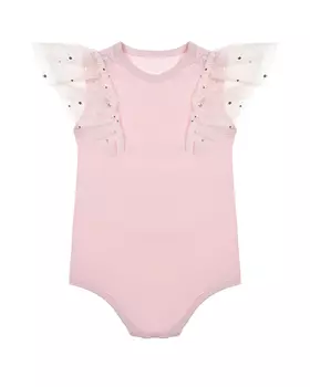 Розовое боди с рюшами Stella McCartney