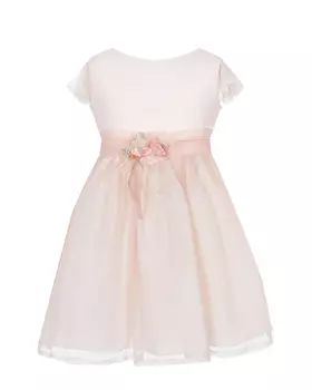 Розовое платье с белым кантом Amaya