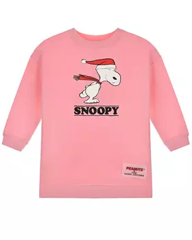 Розовое платье с принтом "Снупи" Marc Jacobs (The) детское